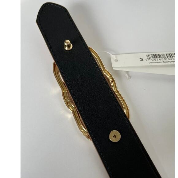 NWT A New Day Fashion Belt Faux Crocodile Pattern Gold Tone Buckle Sz medium - Picture 6 of 7